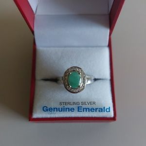 Emerald Sterling Silver Ring